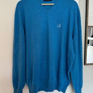 Masters Clubhouse Collection Blue V-Neck Sweater